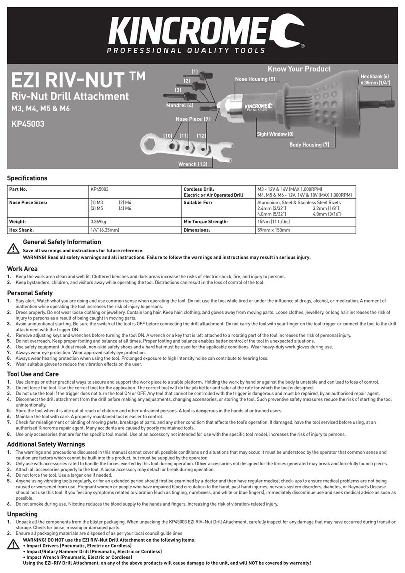kincrome EZI RIV-NUT KP45003 quick start guide kincrome EZI RIV-NUT KP45003 quick start guide