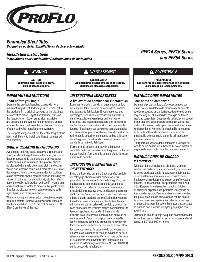 ProFlo PFB14 Series installation instructions ProFlo PFB14 Series installation instructions