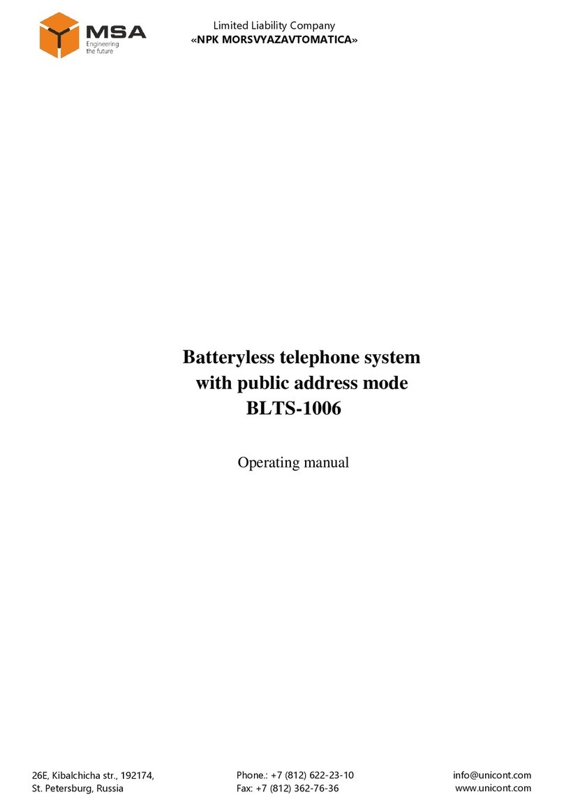 MSA BLTS-1006 operating manual