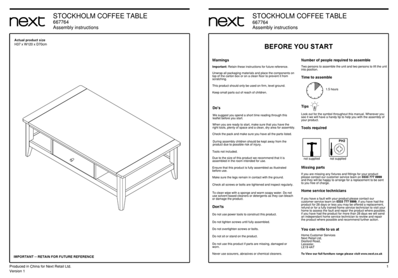 Next STOCKHOLM 667764 User manual Next STOCKHOLM 667764 User manual