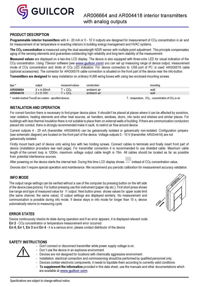 GUILCOR AR006664 quick start guide