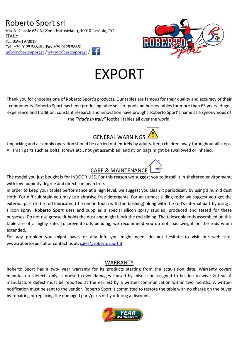 Roberto Sport EXPORT quick start guide Roberto Sport EXPORT quick start guide