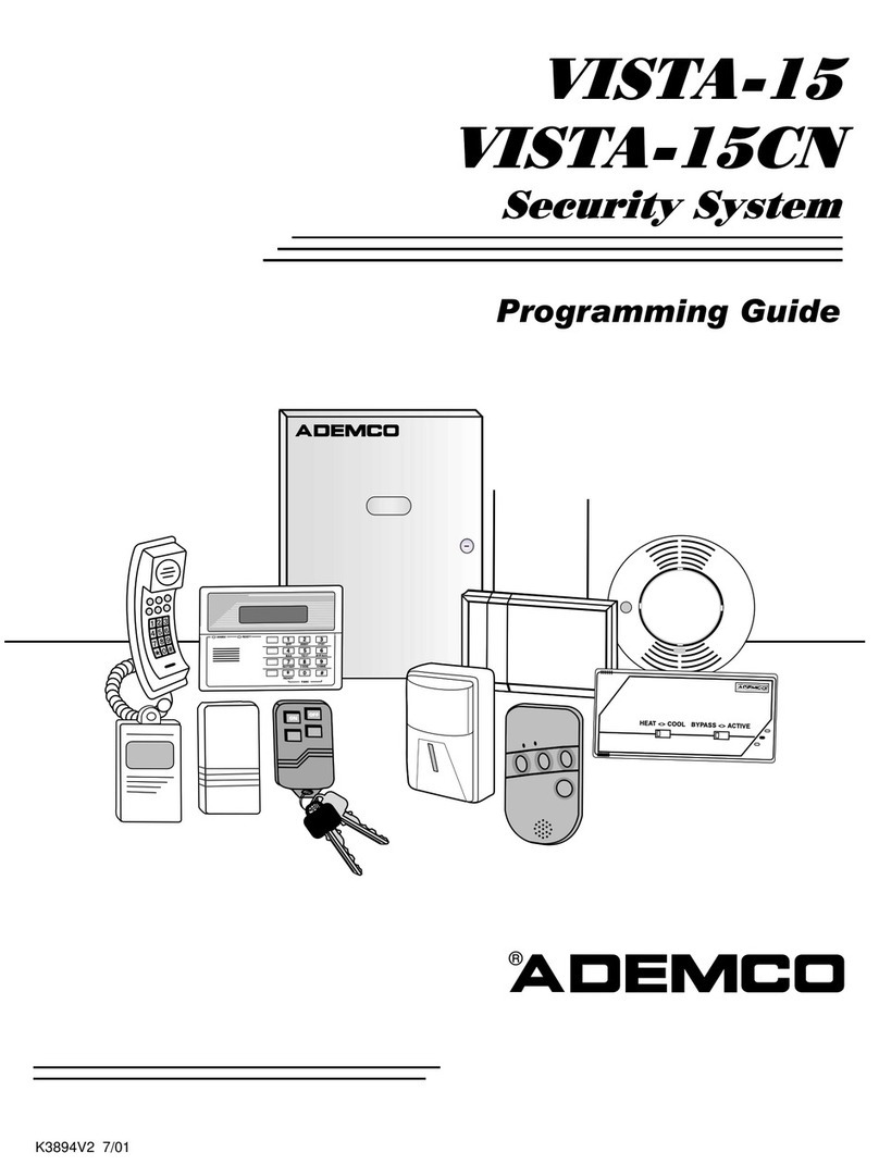 ADEMCO Security System VISTA-15 Operating instructions