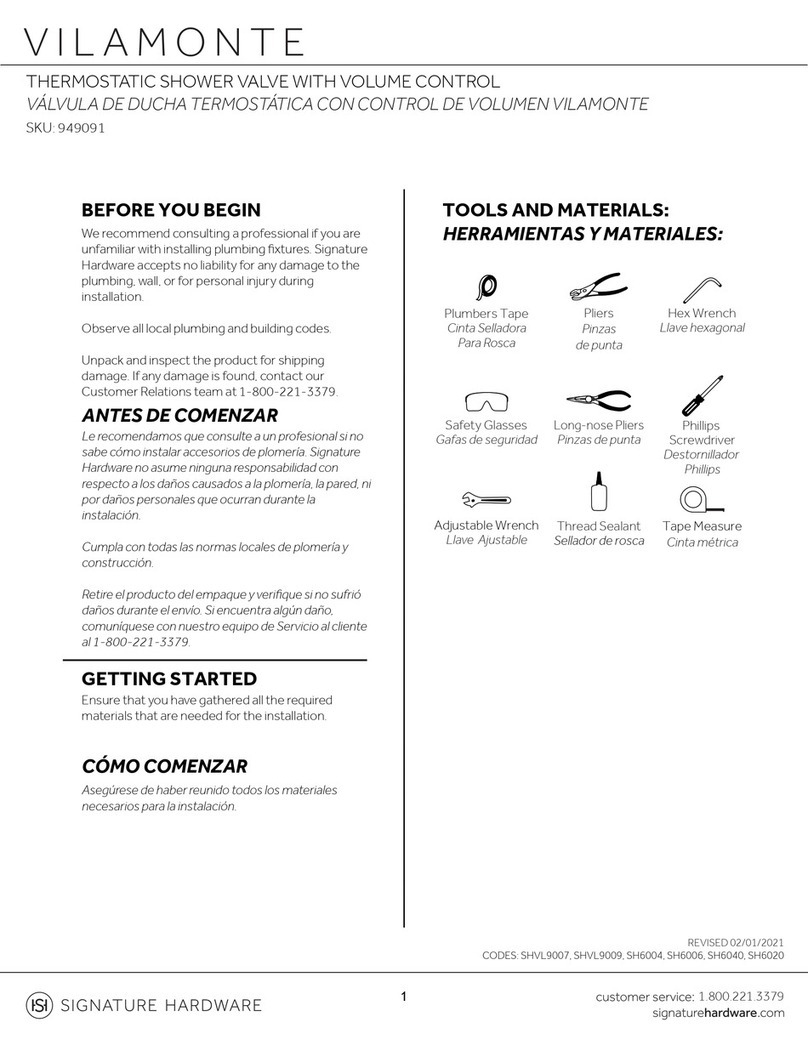 Signature Hardware VILAMONTE 949091 quick start guide