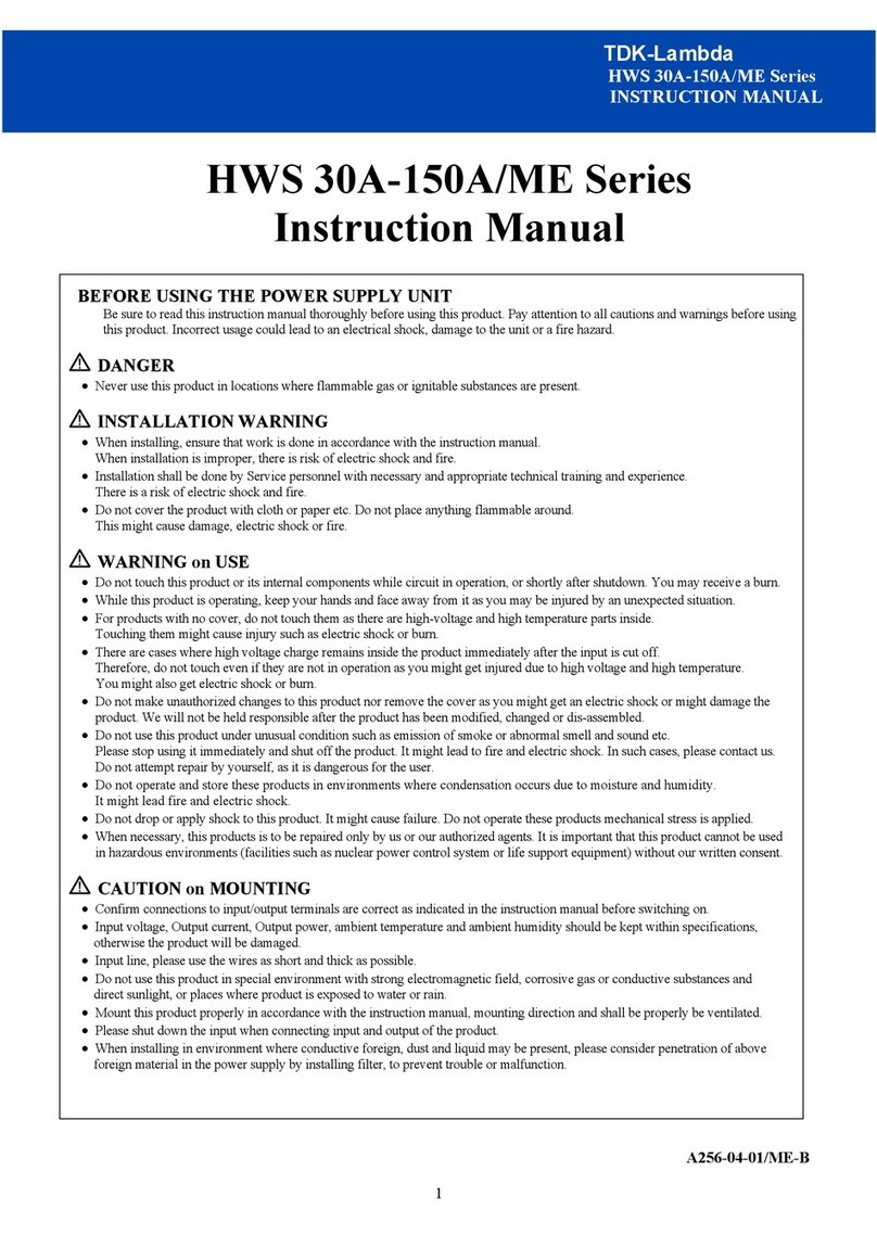 TDK-Lambda HWS 30A-150A/ME Series instruction manual