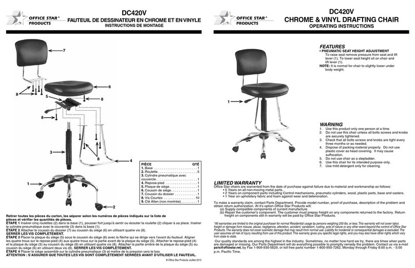 Office Star Products DC420V operating instructions