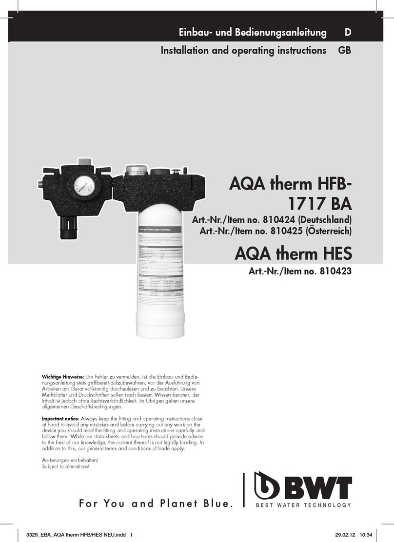 BWT AQA therm HFB-1717 BA Installation and operating instructions