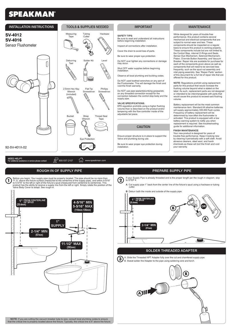Speakman SV-4012 installation instructions