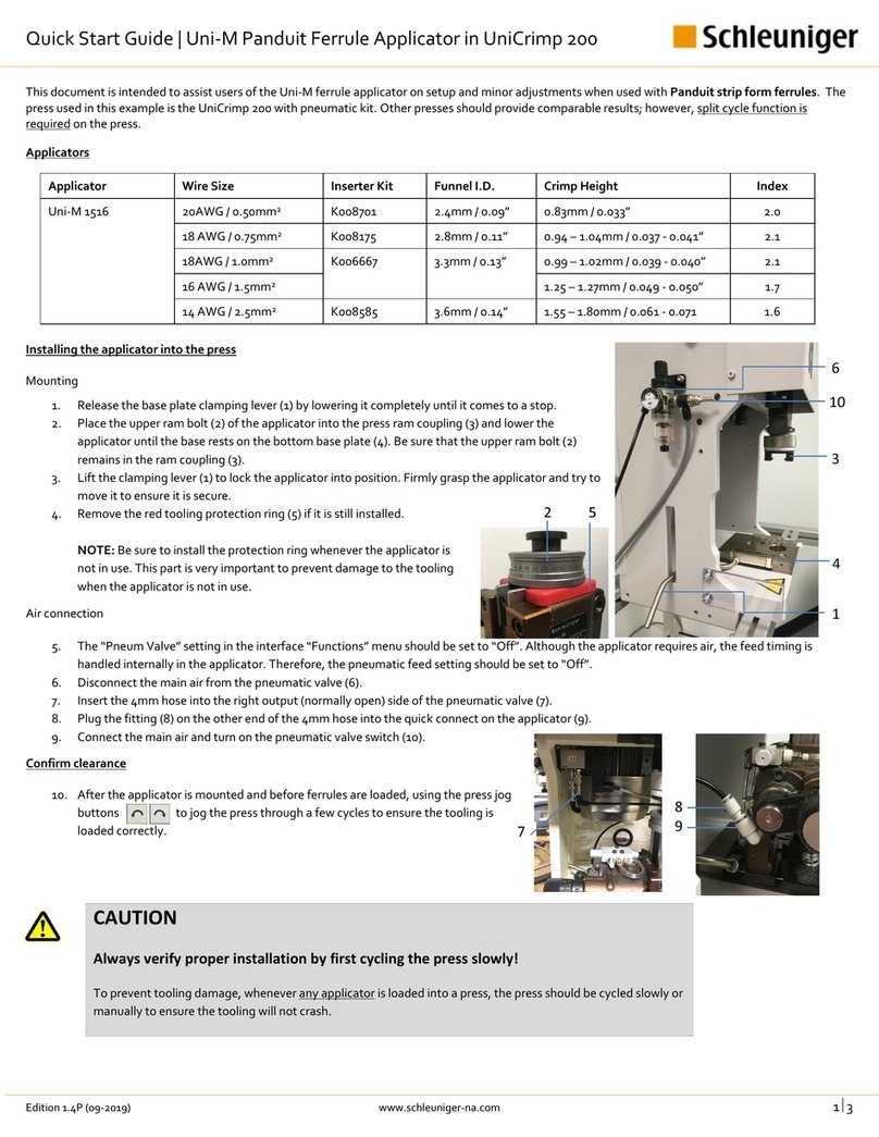 Schleuniger Uni-M 1516 quick start guide