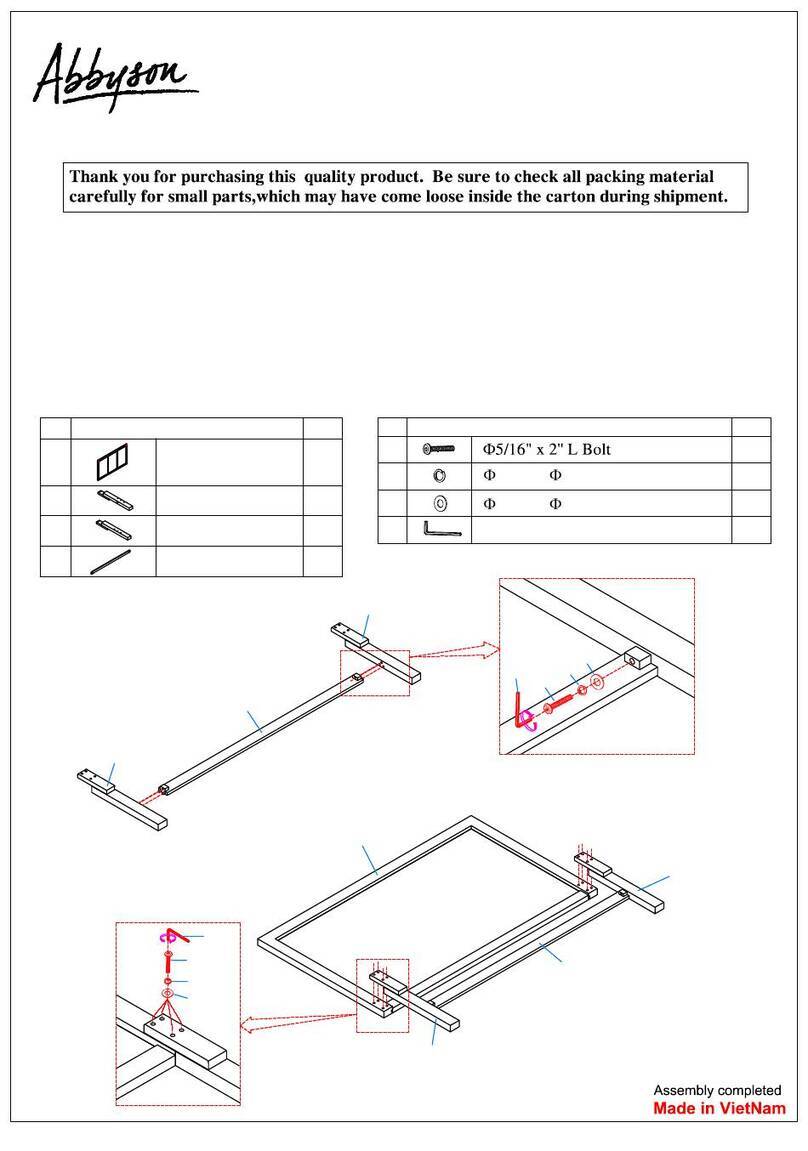 Abbyson FT-226-0020-1 User manual Abbyson FT-226-0020-1 User manual