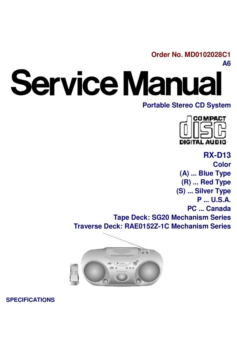 Panasonic RXD13 - RADIO CASS. W/CD-LOW User manual