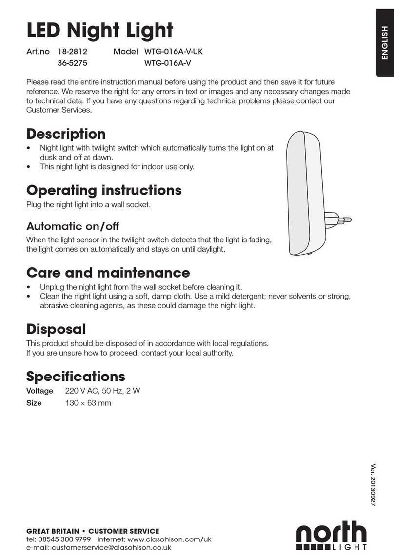 North Light WTG-016A-V-UK User manual