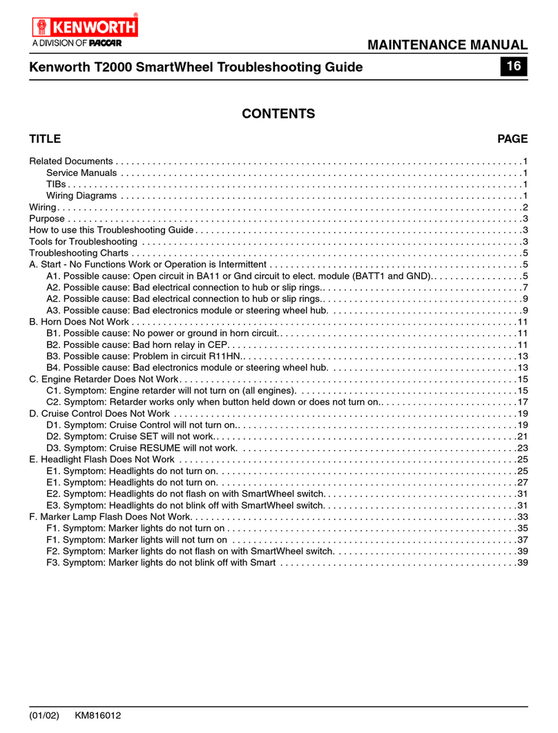 Paccar KENWORTH T2000 User manual