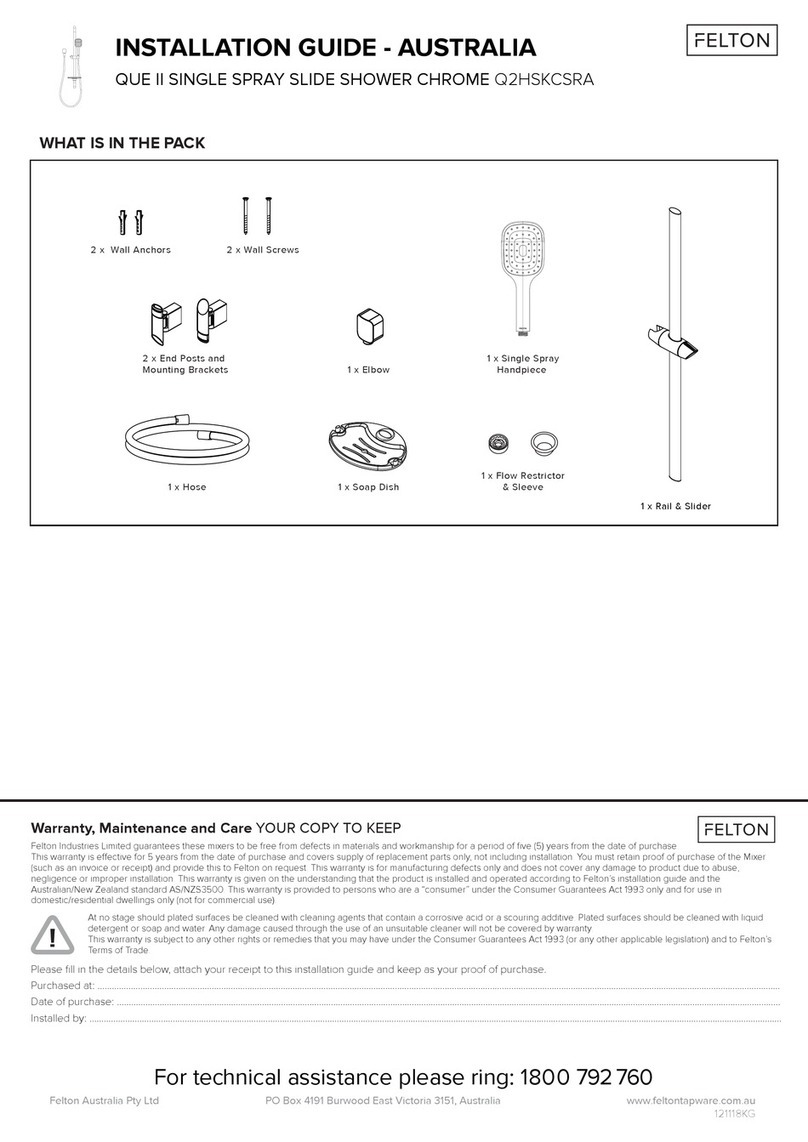 Felton QUE II Q2HSKCSRA installation guide Felton QUE II Q2HSKCSRA installation guide