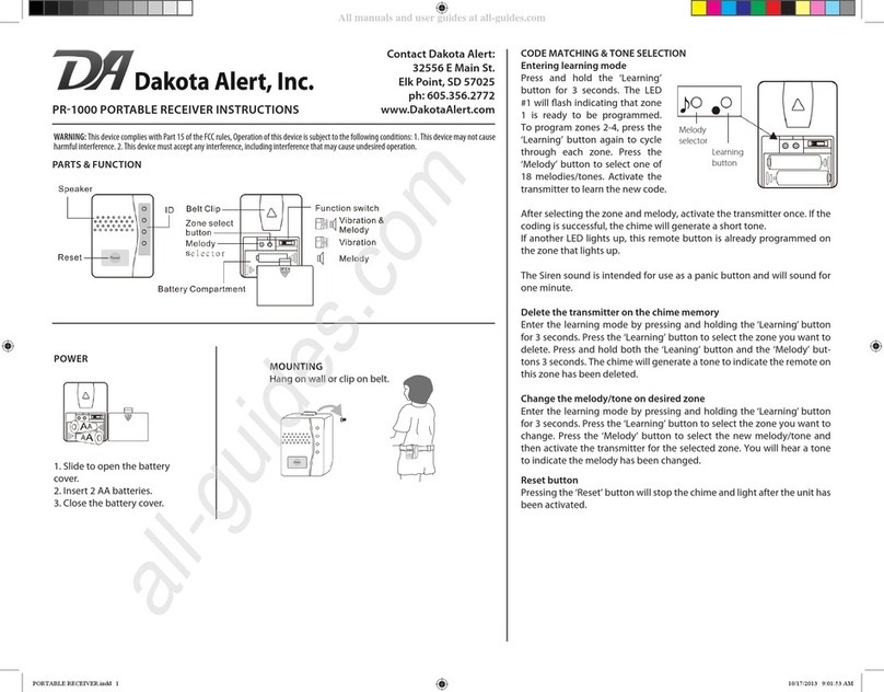 Dakota Alert PR-1000 instructions