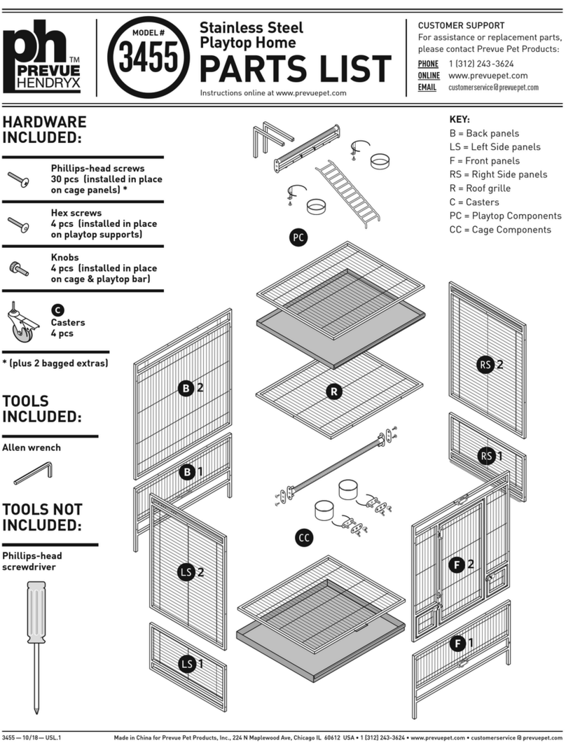 Prevue Hendryx 3455 parts list