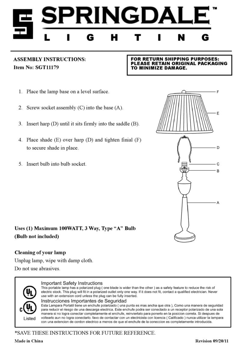 Springdale Lighting SGT11179 User manual Springdale Lighting SGT11179 User manual
