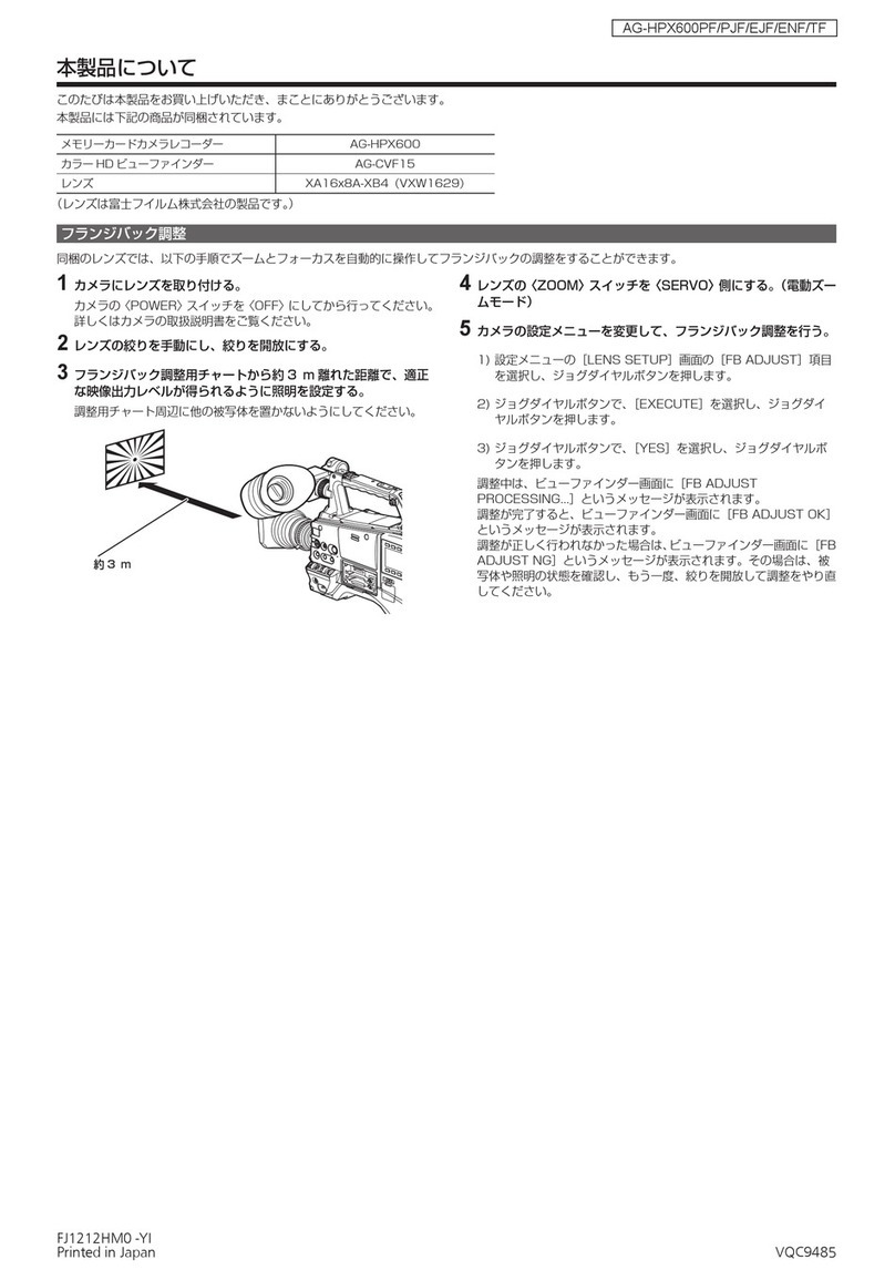 Panasonic AG-HPX600PF User manual
