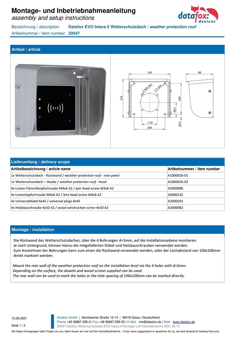 Datafox EVO Intera II Assembly and setup instructions