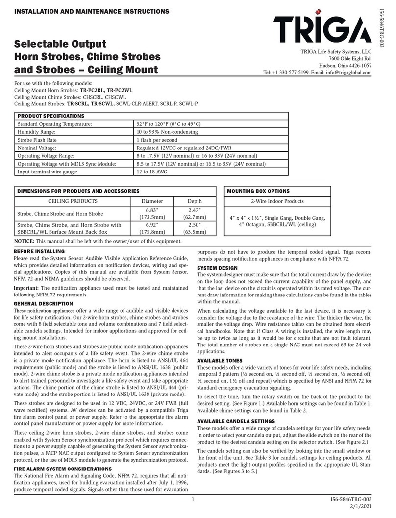 TRIGA TR-PC2RL Installation and maintenance instructions
