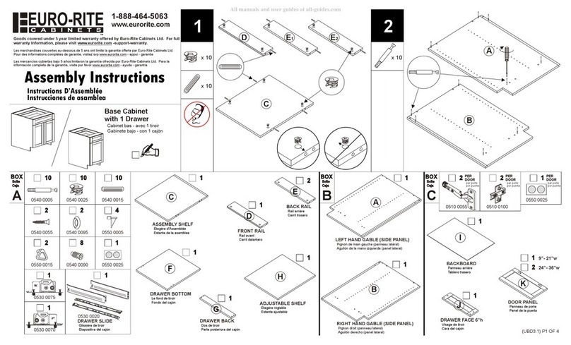 Euro-Rite Cabinets Base Cabinet with 1 Drawer Assembly instructions Euro-Rite Cabinets Base Cabinet with 1 Drawer Assembly instructions