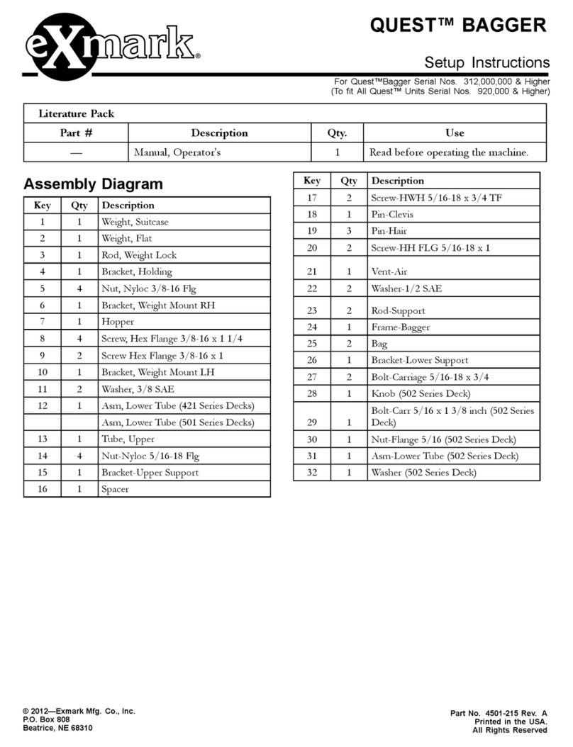 Exmark Quest Bagger Setup instructions