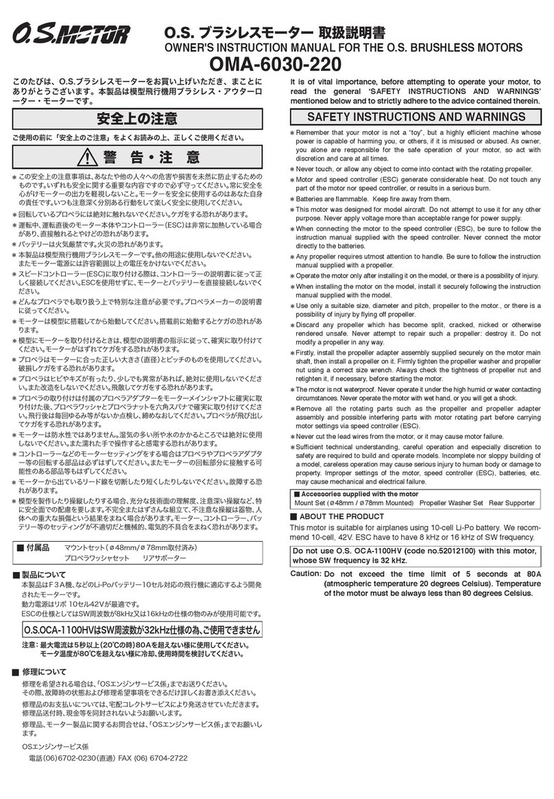 O.S. engine OMA-6030-220 Setup guide