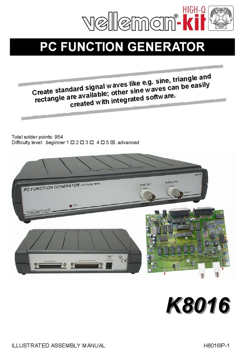 Velleman-Kit K8016 User manual