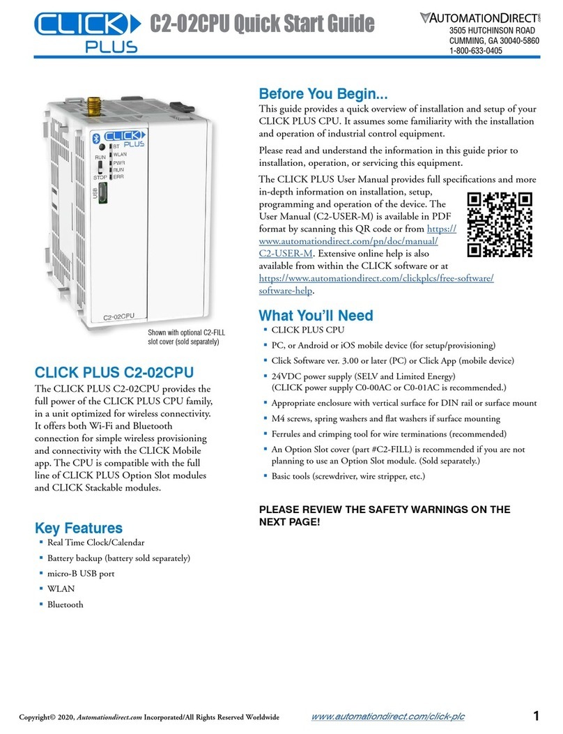 Automationdirect.com CLICK PLUS C2-02CPU quick start guide
