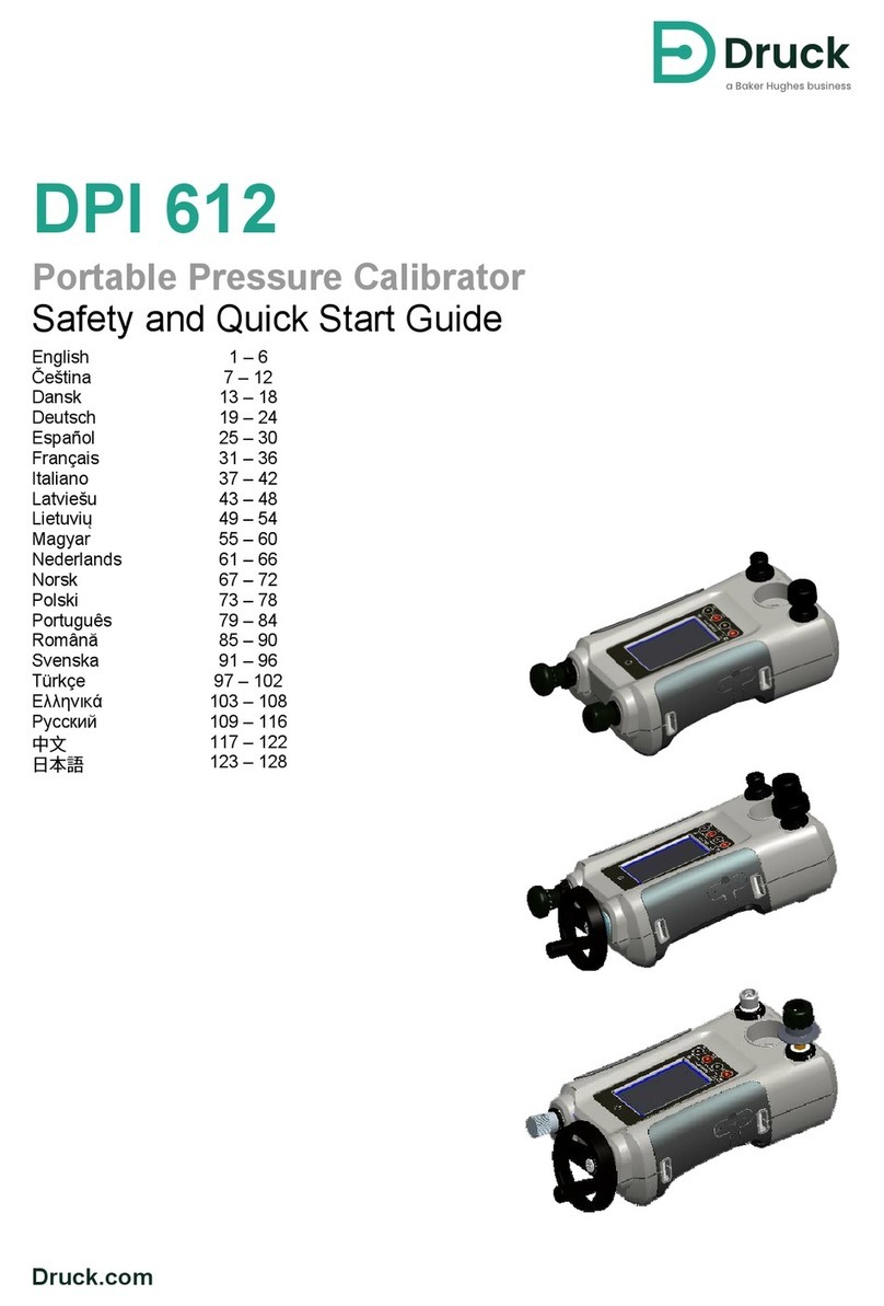 Baker Hughes Druck DPI 612 Safety and Quick Start guide