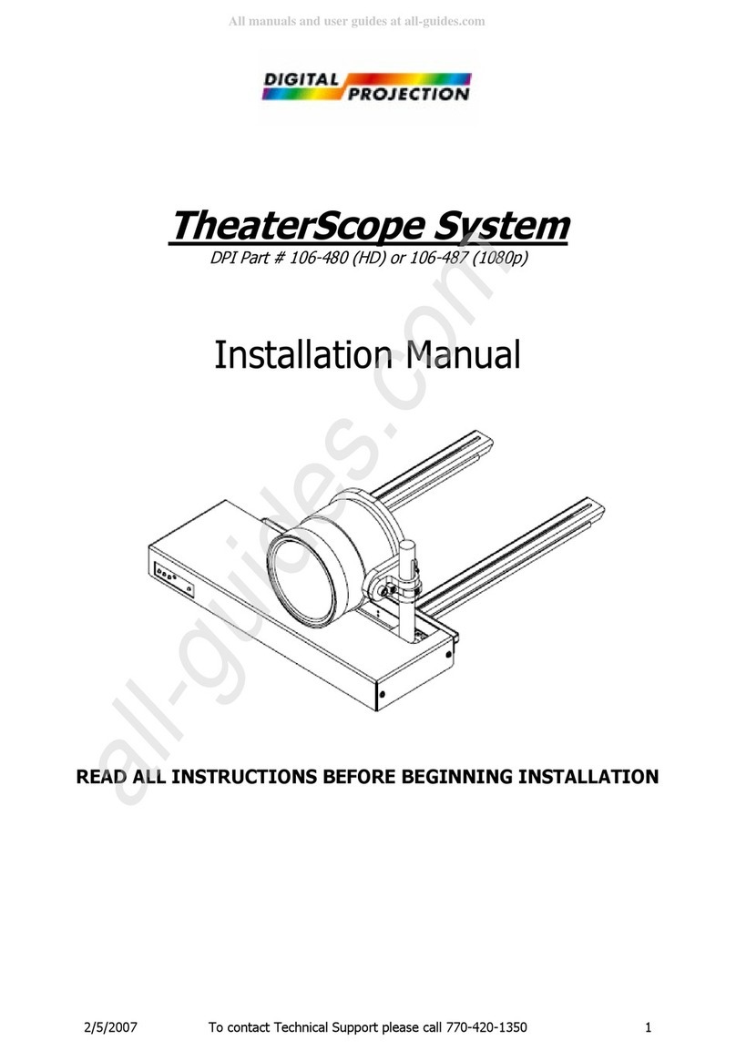 Digital Projection TheaterScooe System User manual