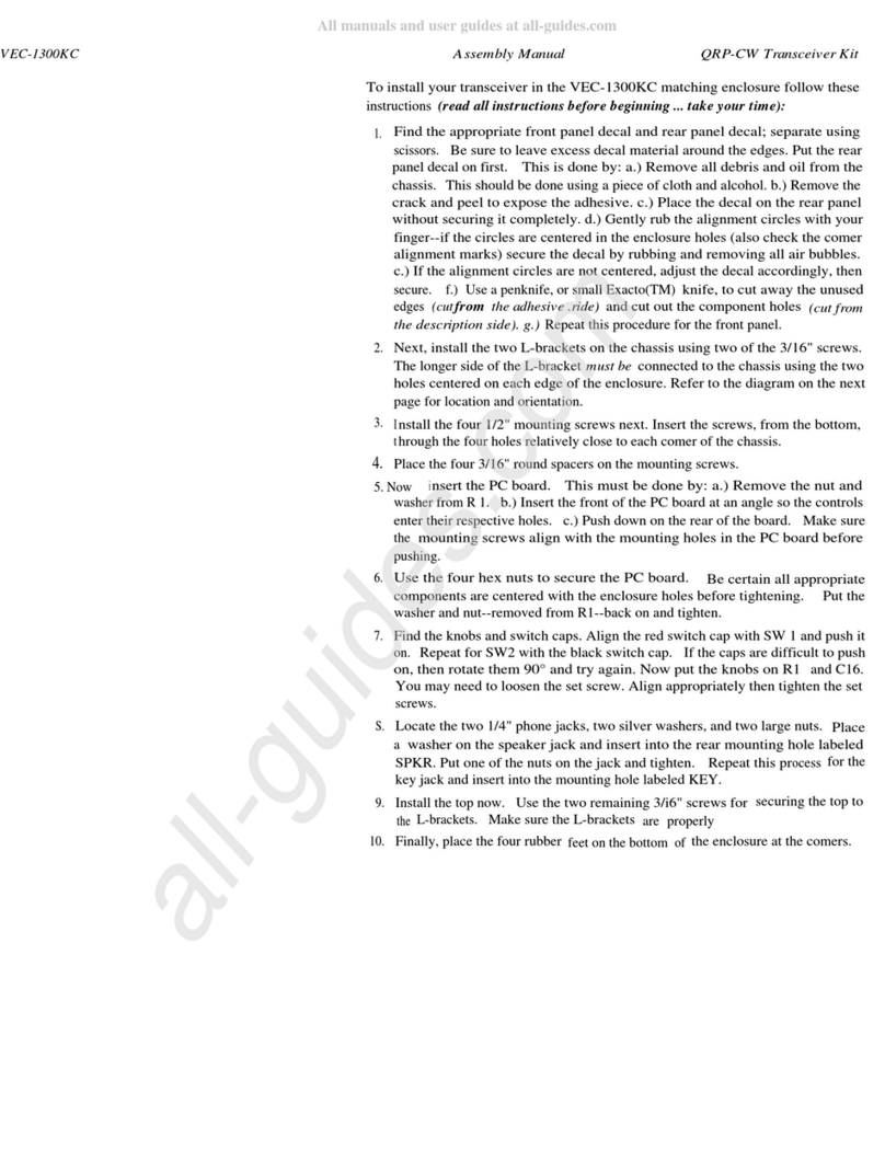 Vectronics VEC-1300KC User manual