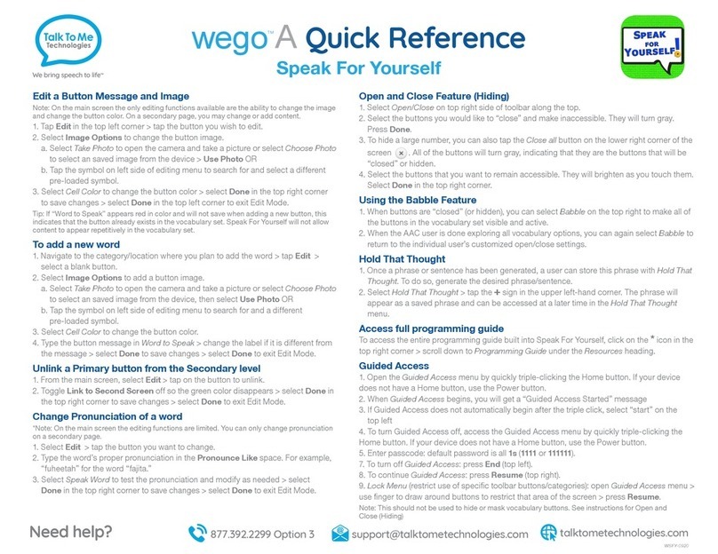 Talk To Me Technologies wego A quick start guide Talk To Me Technologies wego A quick start guide