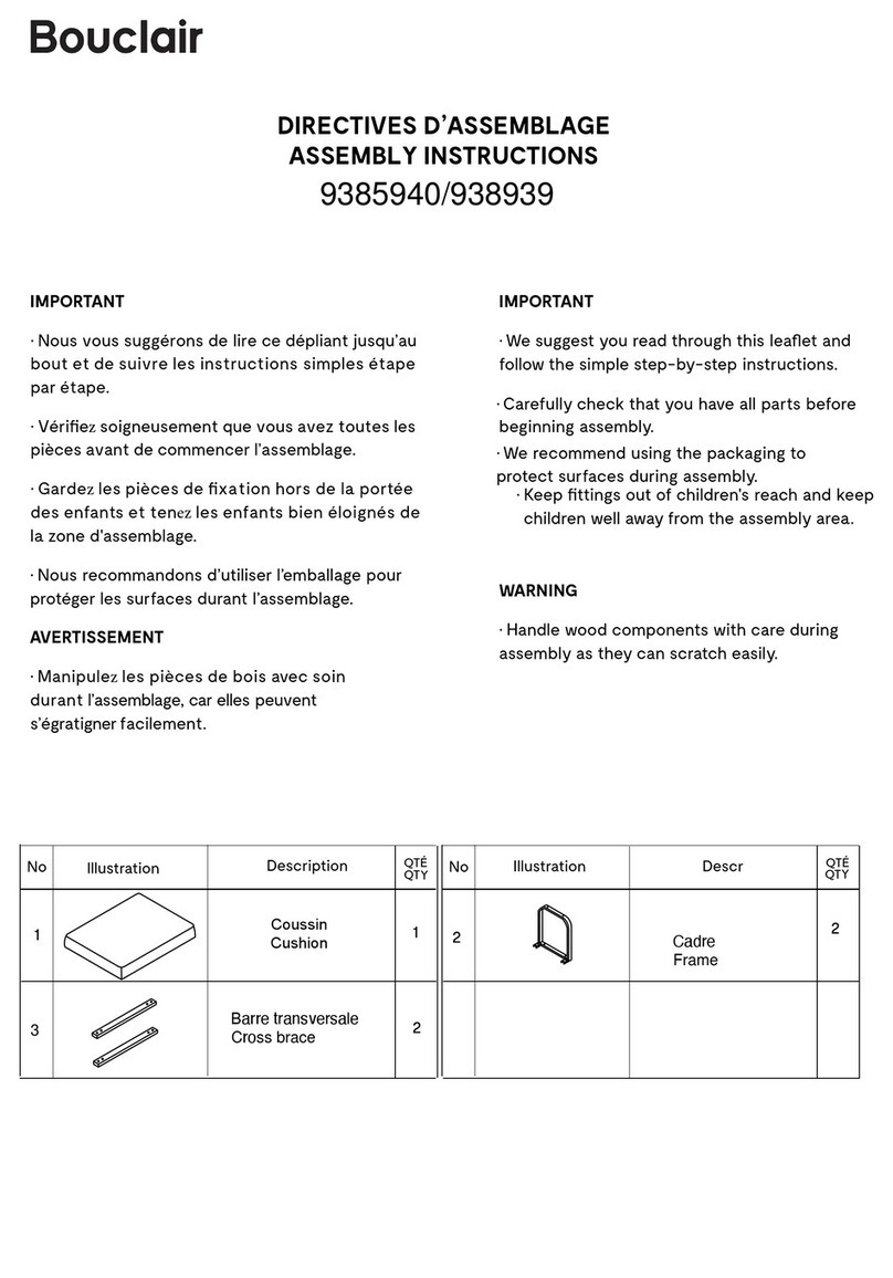 Bouclair 9385940 User manual Bouclair 9385940 User manual