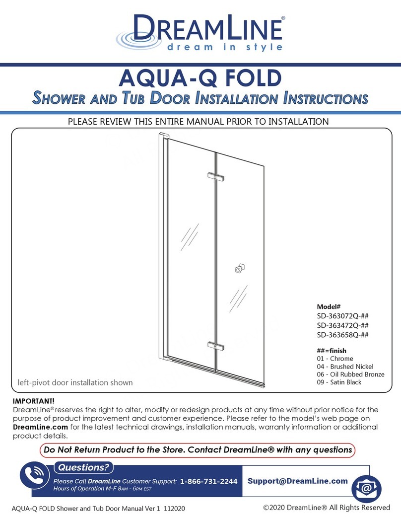 Dreamline AQUA-Q FOLD installation instructions Dreamline AQUA-Q FOLD installation instructions
