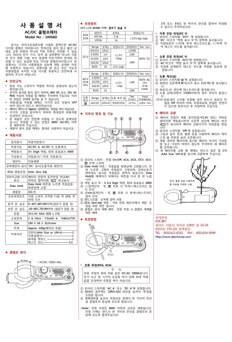 Q-Tec 1000AD instruction manual