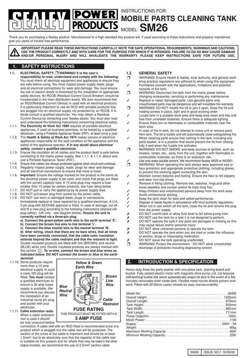 Sealey SM26 instructions