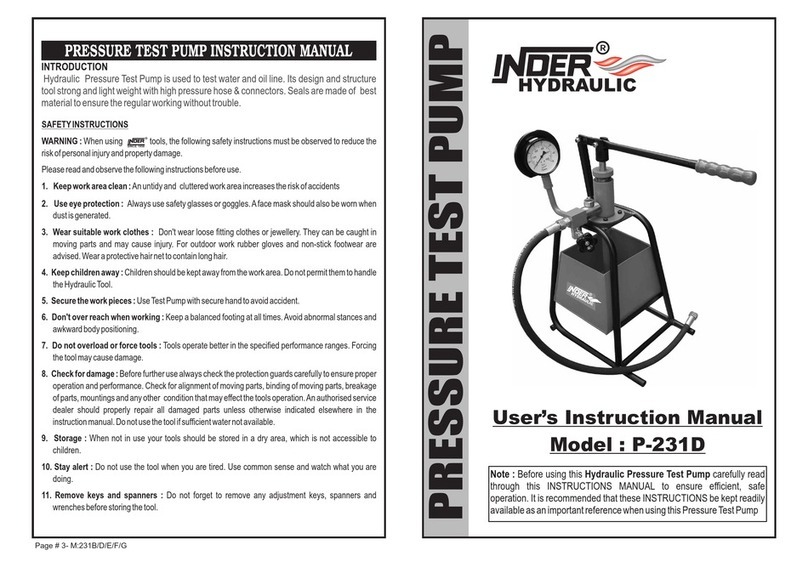Inder Hydraulic P-231D User instruction manual
