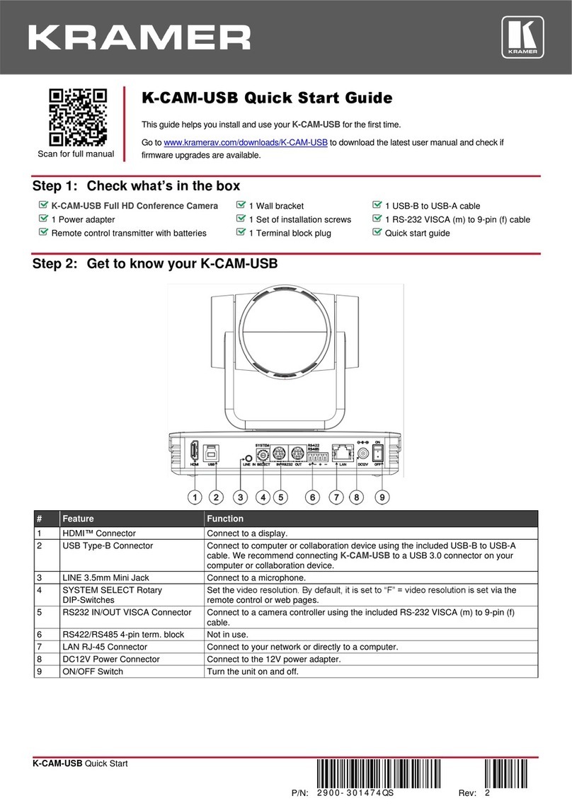 Kramer K-CAM-USB quick start guide