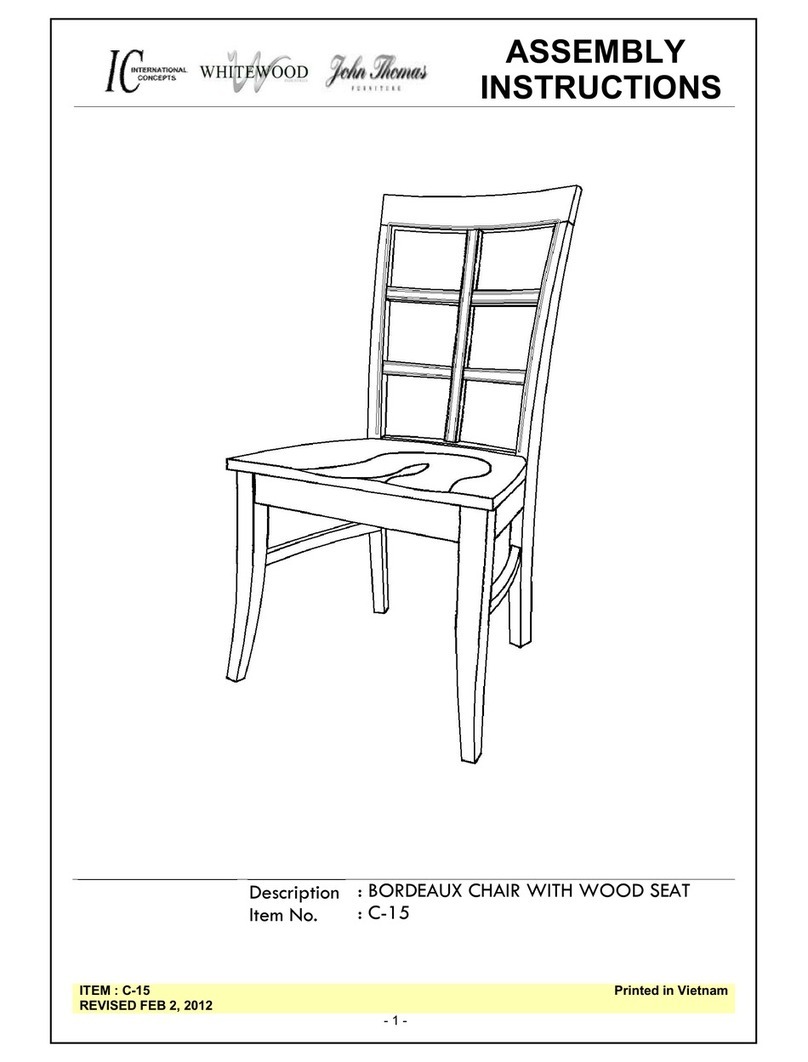 International Concepts BORDEAUX CHAIR WITH WOOD SEAT C-15 Assembly instructions International Concepts BORDEAUX CHAIR WITH WOOD SEAT C-15 Assembly instructions