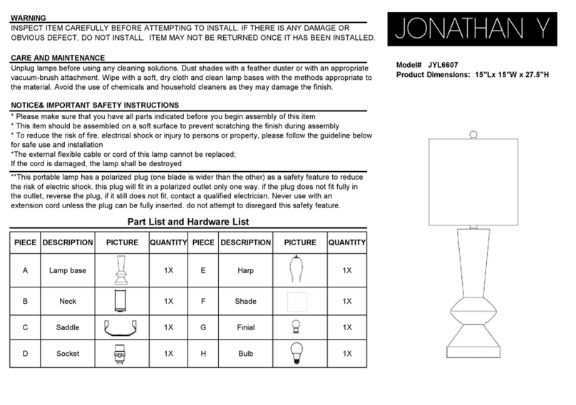 JONATHAN Y JYL6607 quick start guide