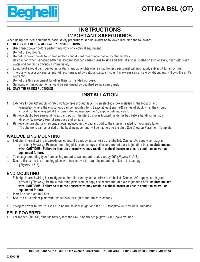 Beghelli OTTICA B6L User manual