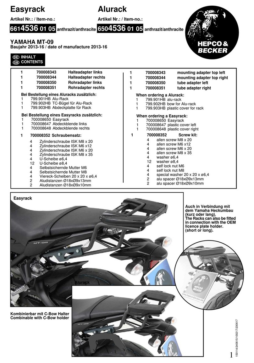 hepco & becker Easyrack 6614536 01 05 manual