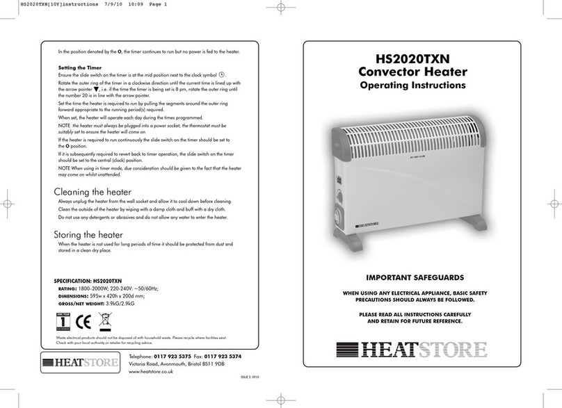 Heatstore HS2020TXN operating instructions