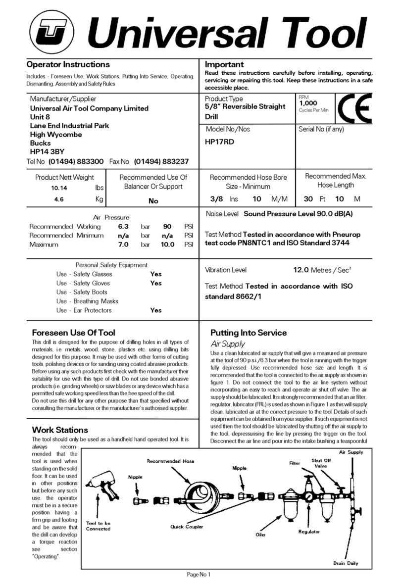 Universal Tool HP17RD Operator instructions