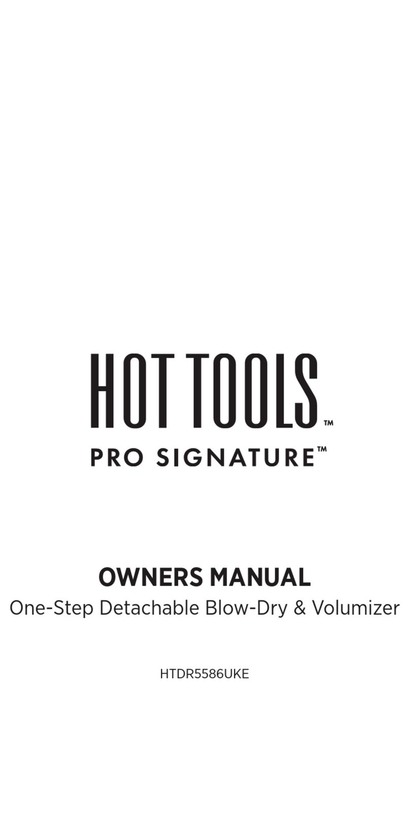 Helen of Troy HOT TOOLS PRO SIGNATURE HTDR5586UKE User manual
