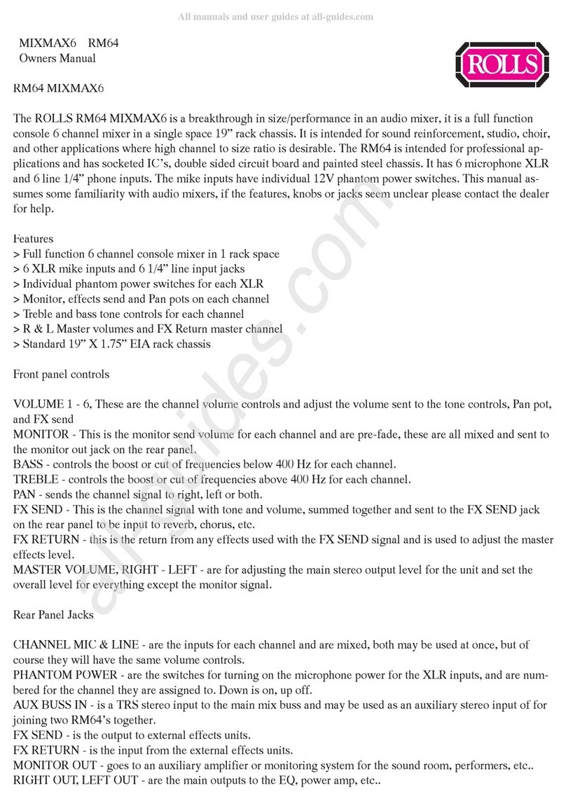 Rolls RM65 MIXMAX6 owner's manual