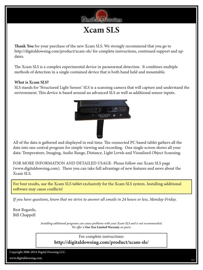 Digital Dowsing Xcam SLS quick start guide