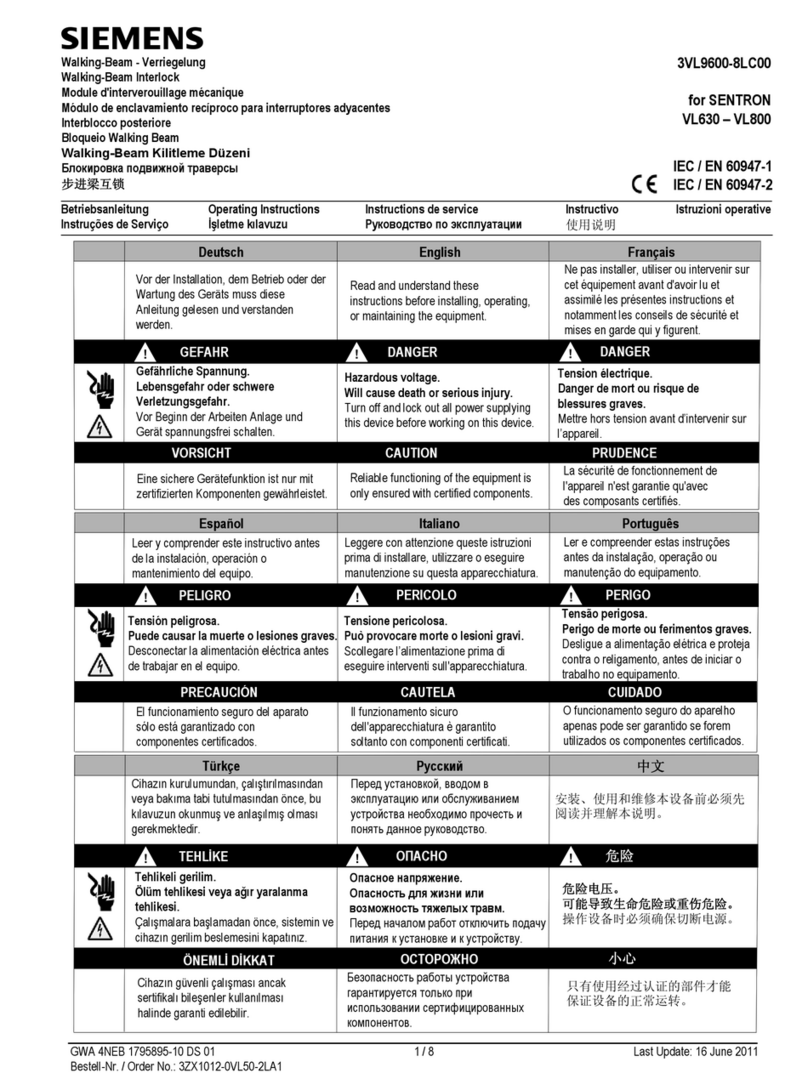 Siemens 3VL9600-8LC00 Instruction sheet