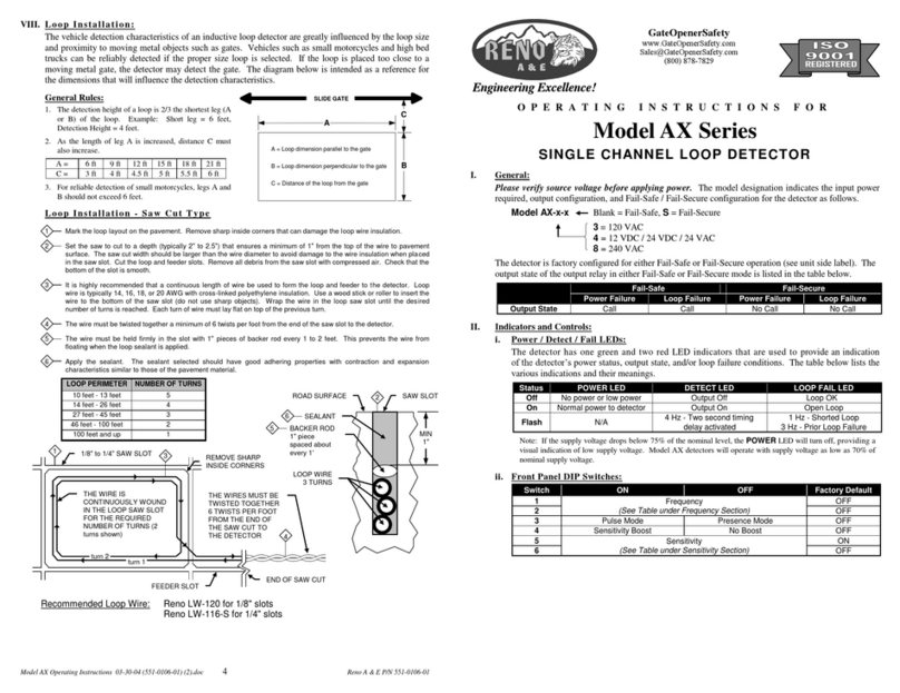 Reno A&E AX Series operating instructions